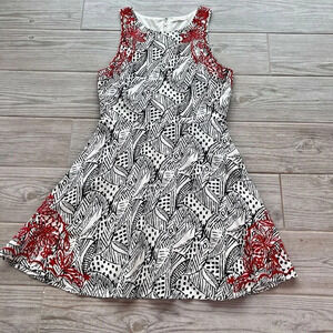 Lush Women's Multicolor‎ Floral Embroidered Sleeveless A-Line Dress Medium